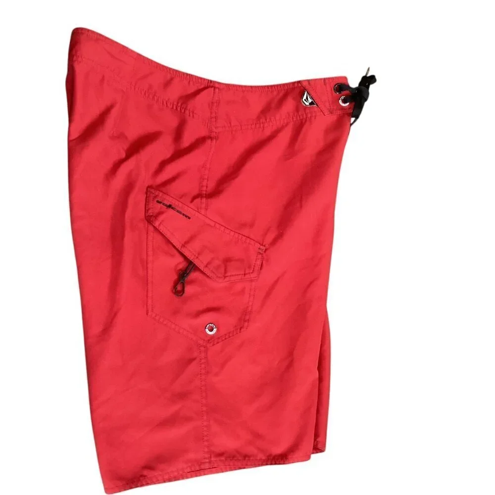 Volcom Board Shorts Swim Trunks Mens 30 Red #100P‎